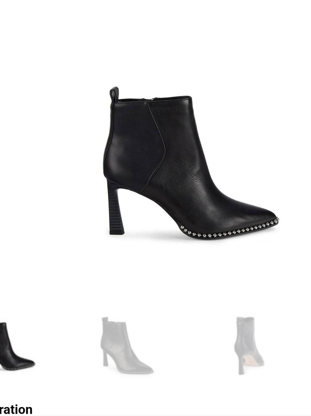 BCBGeneration Black Studded Pointed Toe Ankle Boots - Picture 3 of 8